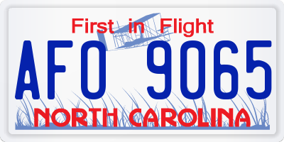 NC license plate AFO9065