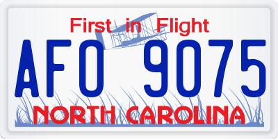 NC license plate AFO9075