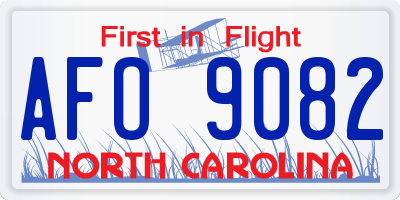 NC license plate AFO9082