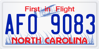 NC license plate AFO9083