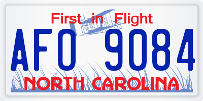 NC license plate AFO9084