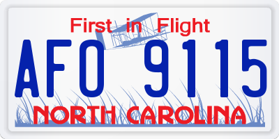 NC license plate AFO9115