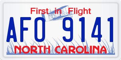 NC license plate AFO9141