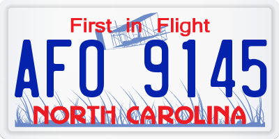 NC license plate AFO9145