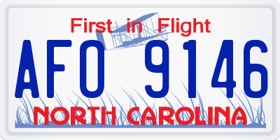 NC license plate AFO9146