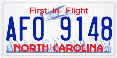 NC license plate AFO9148