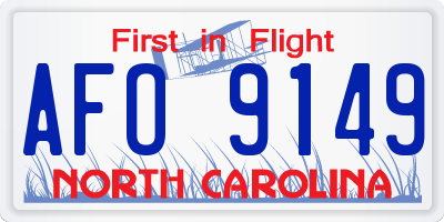NC license plate AFO9149