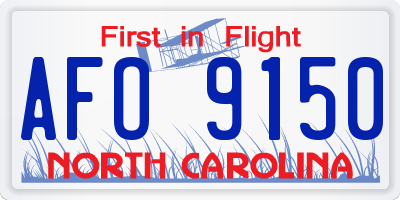 NC license plate AFO9150