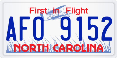 NC license plate AFO9152