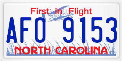 NC license plate AFO9153