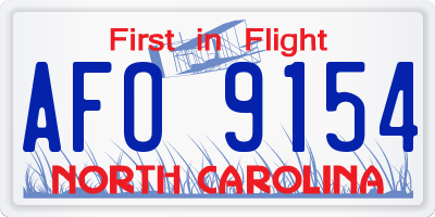 NC license plate AFO9154