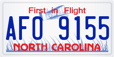 NC license plate AFO9155