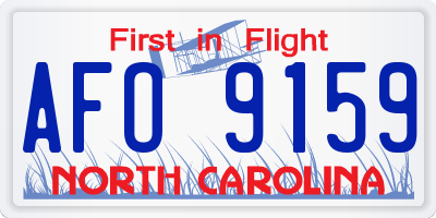 NC license plate AFO9159