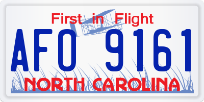 NC license plate AFO9161