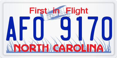 NC license plate AFO9170