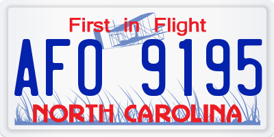 NC license plate AFO9195