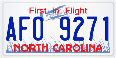 NC license plate AFO9271