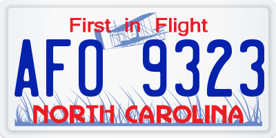 NC license plate AFO9323