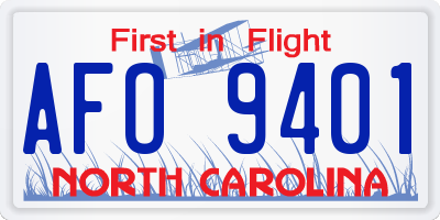 NC license plate AFO9401