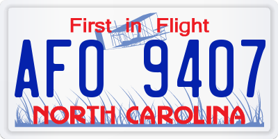 NC license plate AFO9407