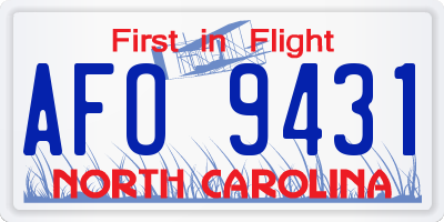 NC license plate AFO9431