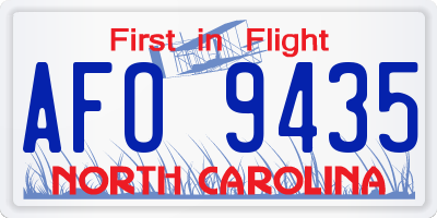 NC license plate AFO9435