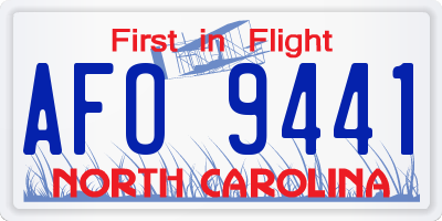 NC license plate AFO9441