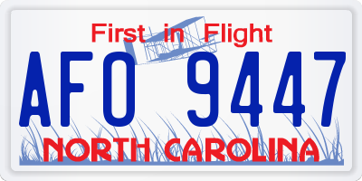 NC license plate AFO9447