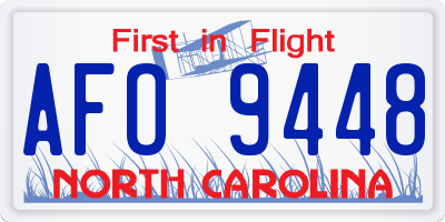 NC license plate AFO9448