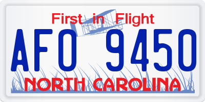 NC license plate AFO9450