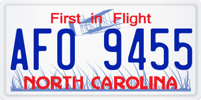 NC license plate AFO9455