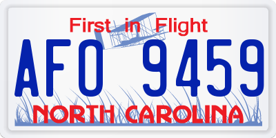 NC license plate AFO9459