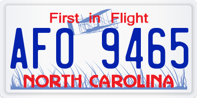 NC license plate AFO9465