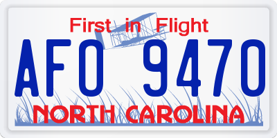 NC license plate AFO9470