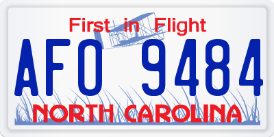 NC license plate AFO9484