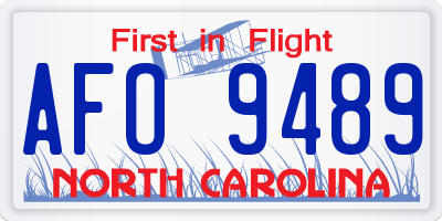 NC license plate AFO9489
