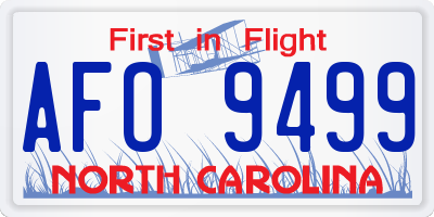 NC license plate AFO9499