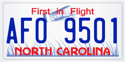NC license plate AFO9501