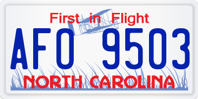 NC license plate AFO9503