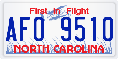 NC license plate AFO9510