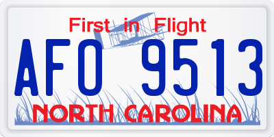 NC license plate AFO9513