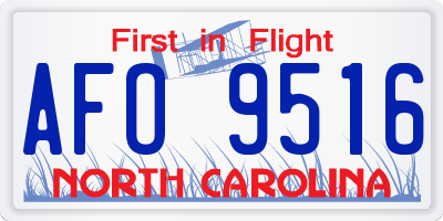 NC license plate AFO9516