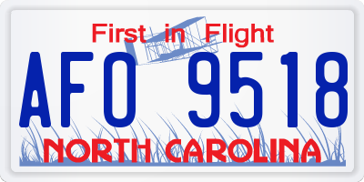 NC license plate AFO9518