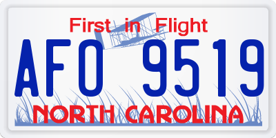 NC license plate AFO9519