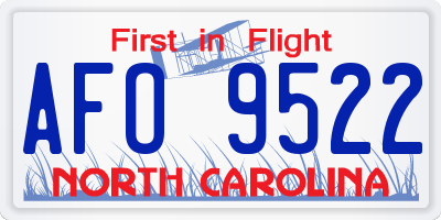 NC license plate AFO9522