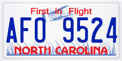 NC license plate AFO9524