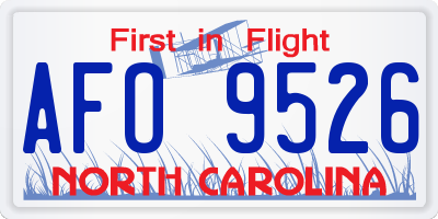 NC license plate AFO9526