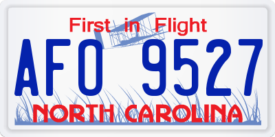 NC license plate AFO9527
