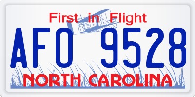 NC license plate AFO9528
