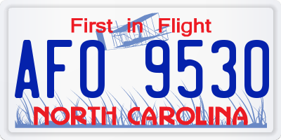 NC license plate AFO9530